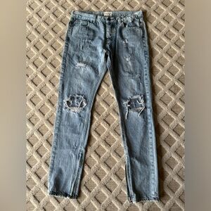 Fear Of God Distressed Indigo Blue Denim Jeans Fourth Collection Men’s Size 36